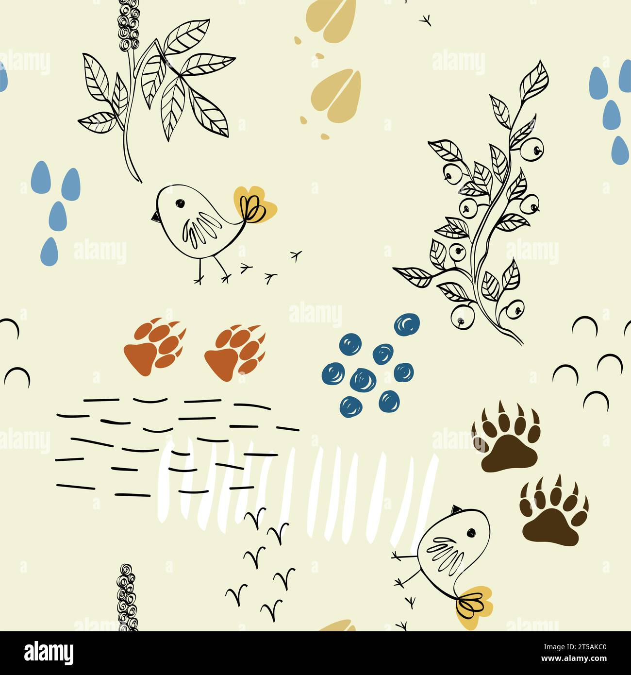 Vector footprint animals. Stock Vector