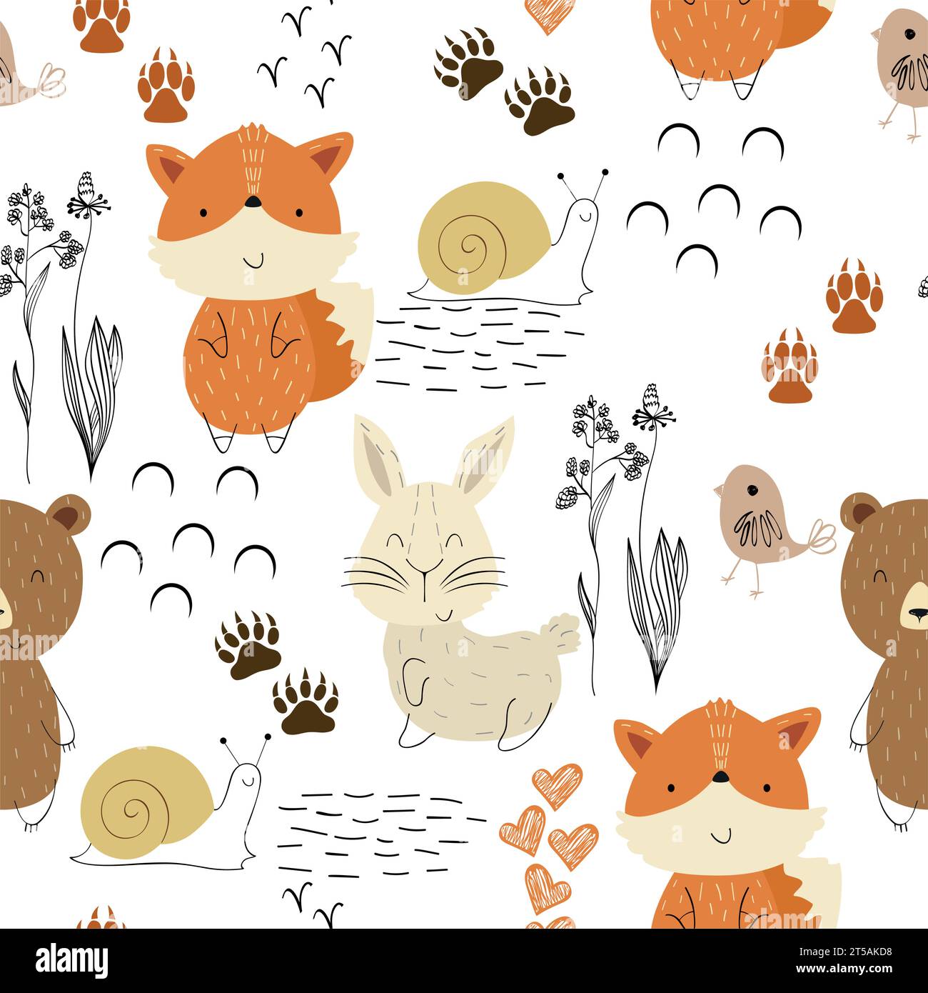 Vector forest pattern. Stock Vector