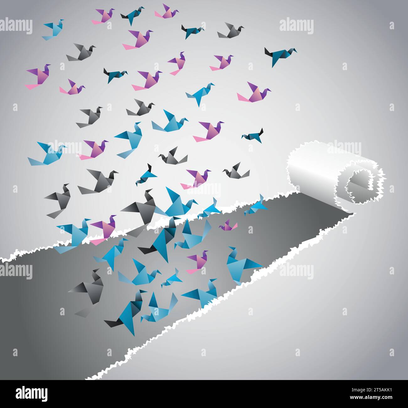 Origami transformation Stock Vector Images - Alamy