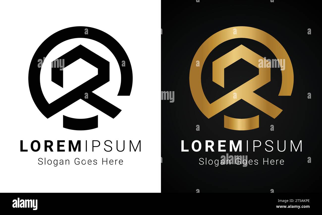 Luxury Initial RD or DR Monogram Text Letter Logo Design Stock Vector ...