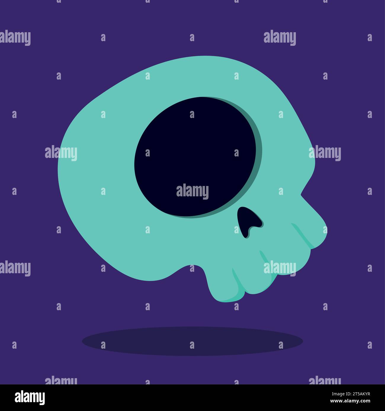 Isolated cute cyclops skull with one eye Vector illustration Stock