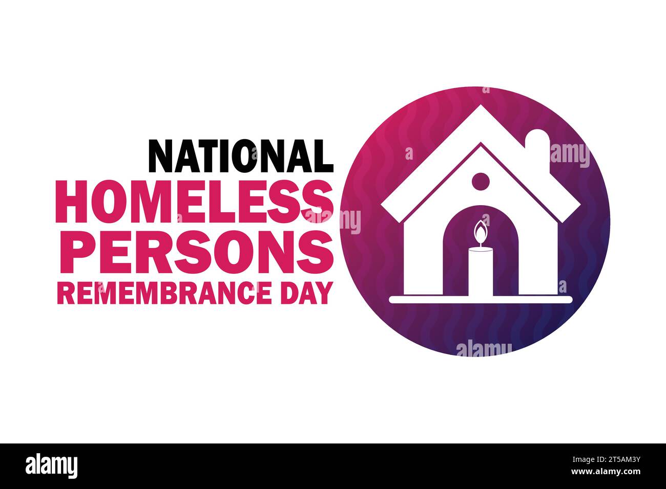 National Homeless Persons Remembrance Day vector illustration. Holiday concept. Template for background, banner, card, poster with text inscription. Stock Vector