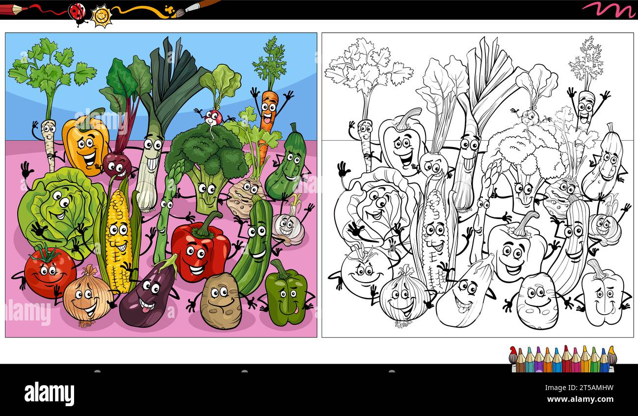 Cartoon illustration of fish and sea life animal characters group ...