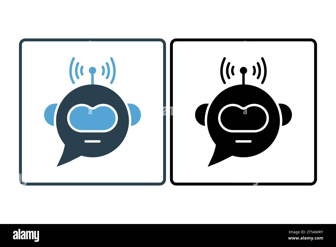 chatbot icon. icon related to device, artificial intelligence. solid icon style. simple vector design editable Stock Vector