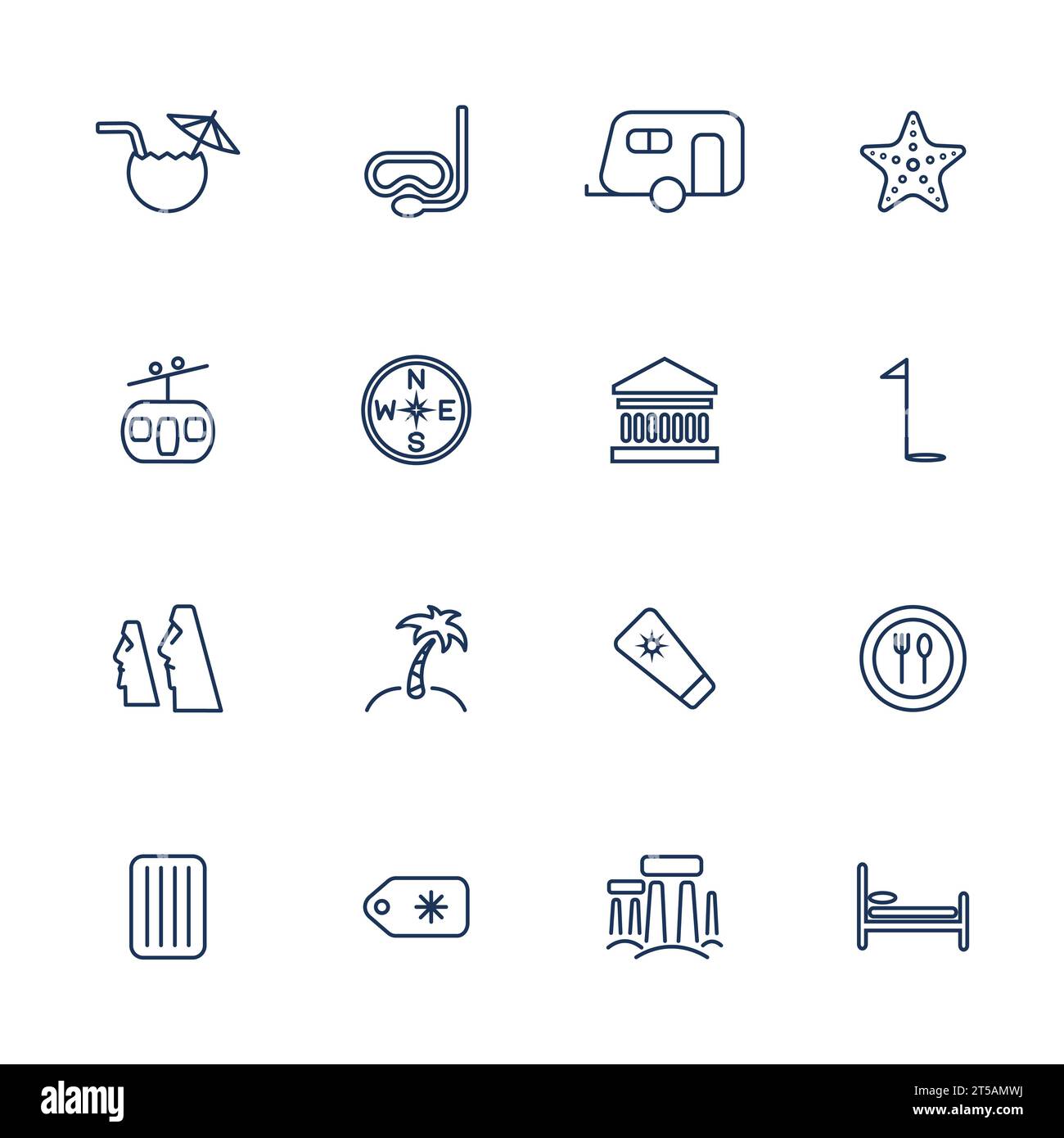 Simple travel icons set Stock Vector Image & Art - Alamy