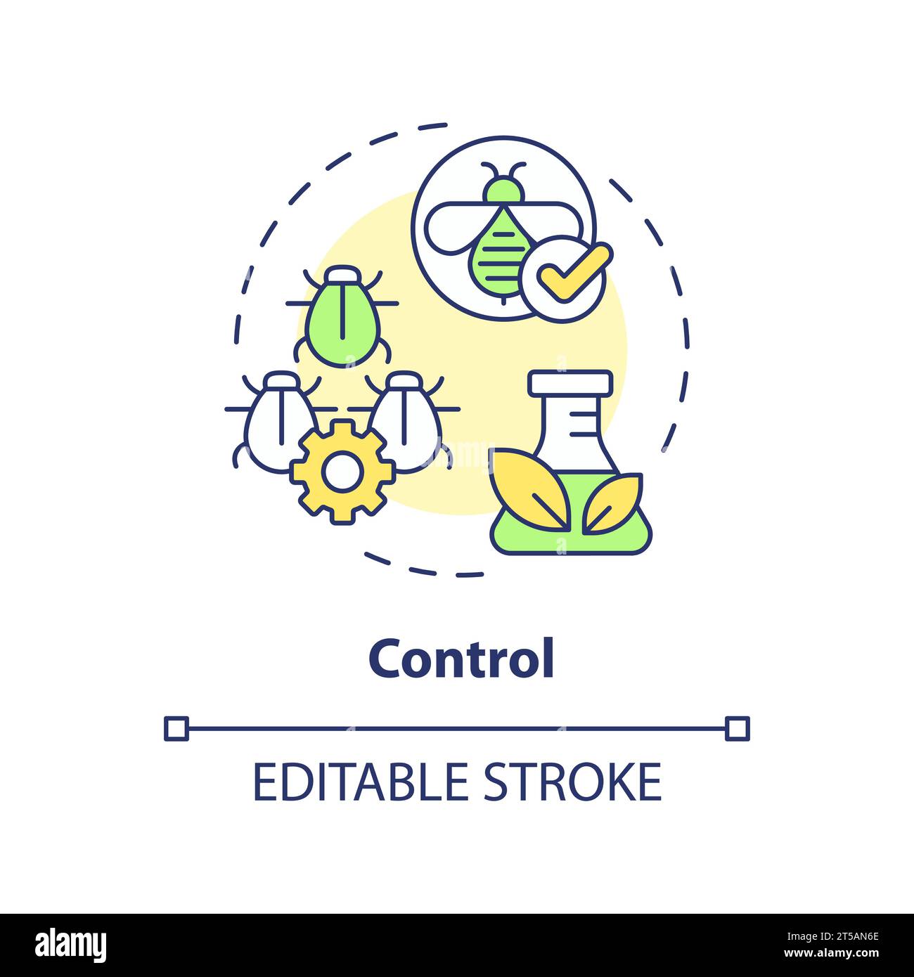 2D simple thin line icon control concept Stock Vector