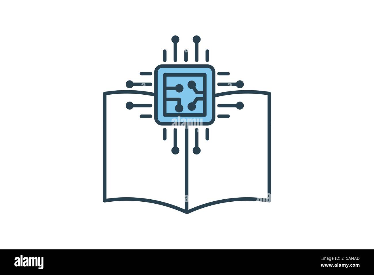 machine learning icon. icon related to device, artificial intelligence. flat line icon style. simple vector design editable Stock Vector