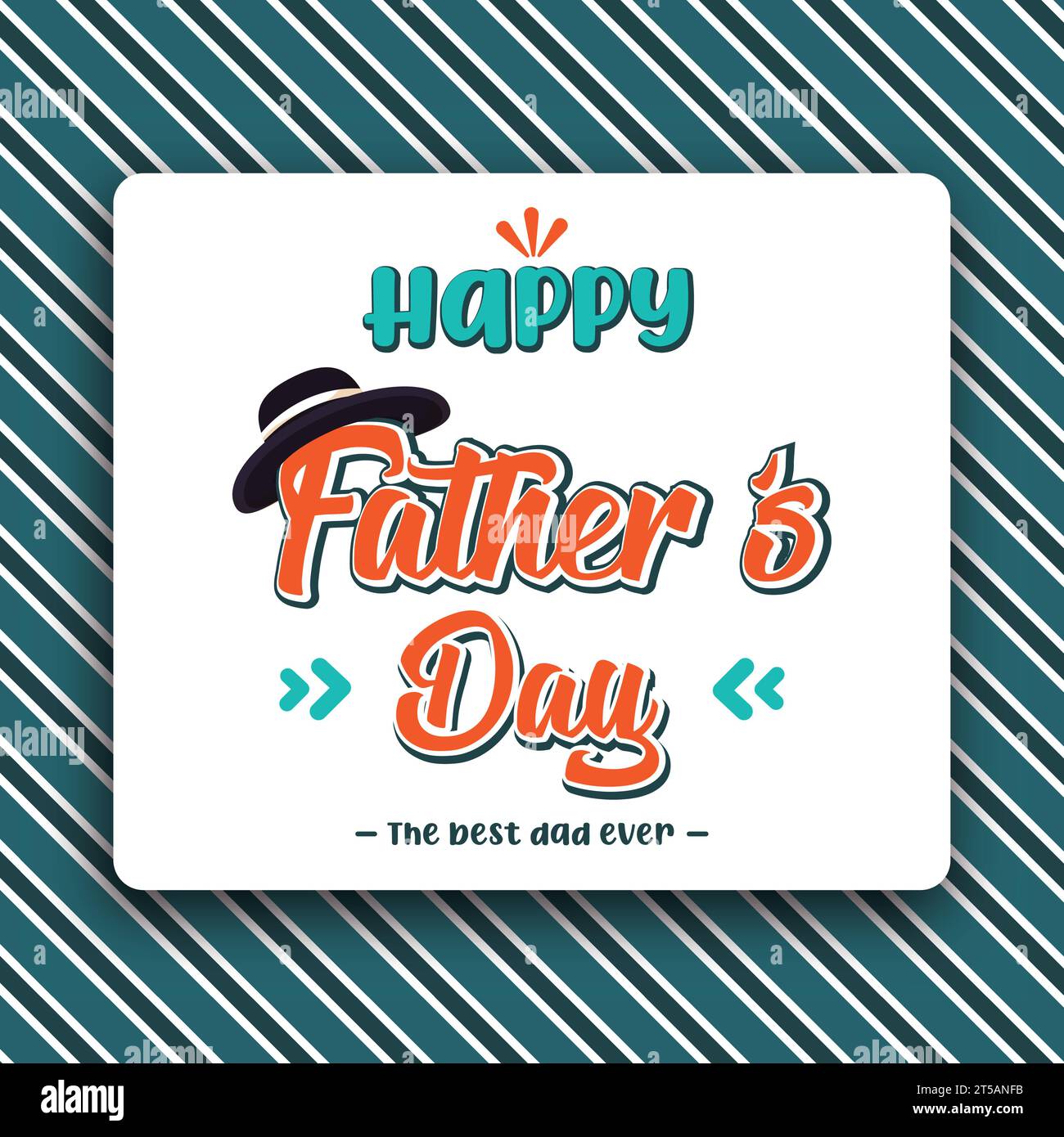 Happy fathers day card Typography and hat Vector Stock Vector Image ...