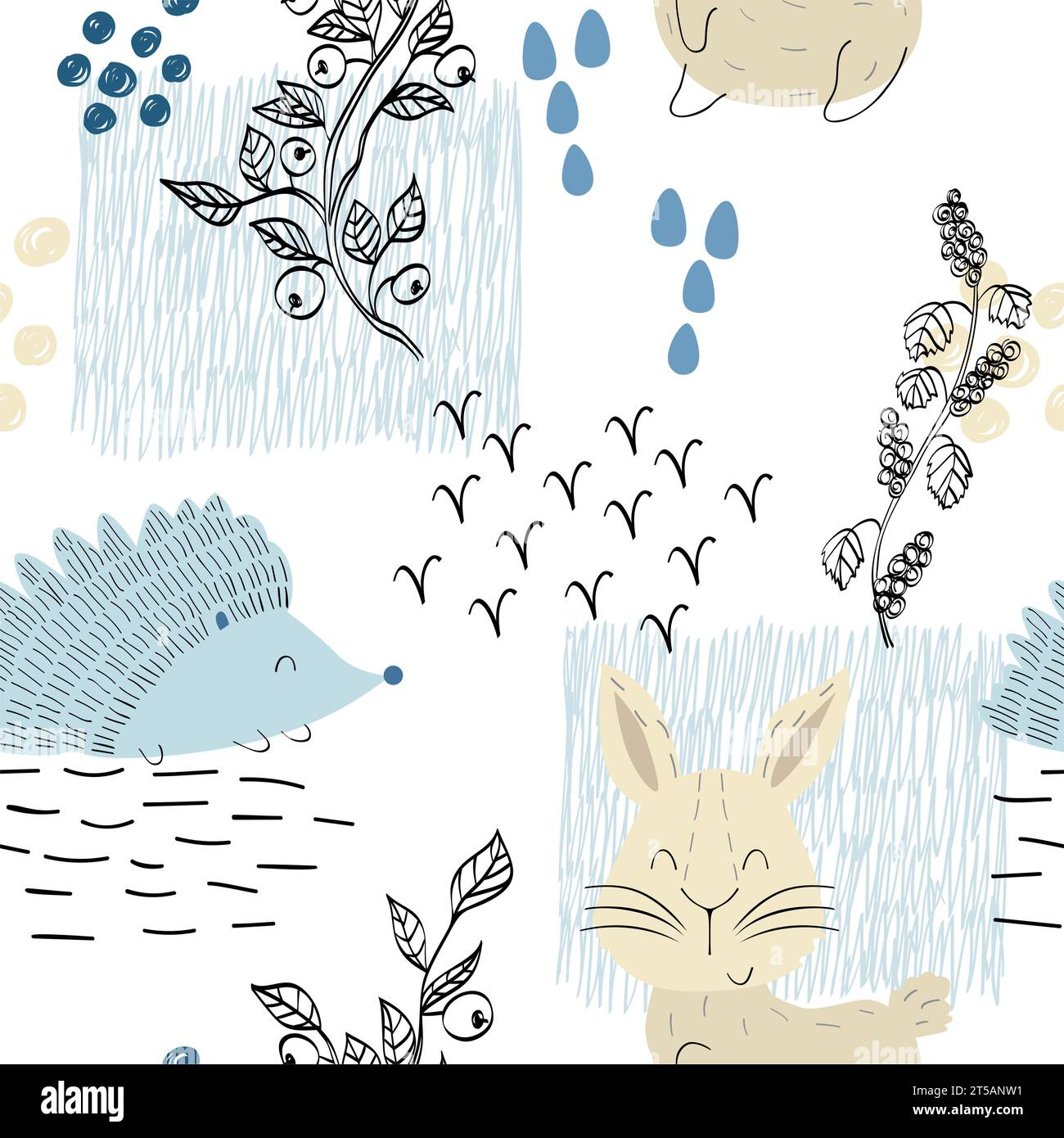 Vector forest pattern. Stock Vector
