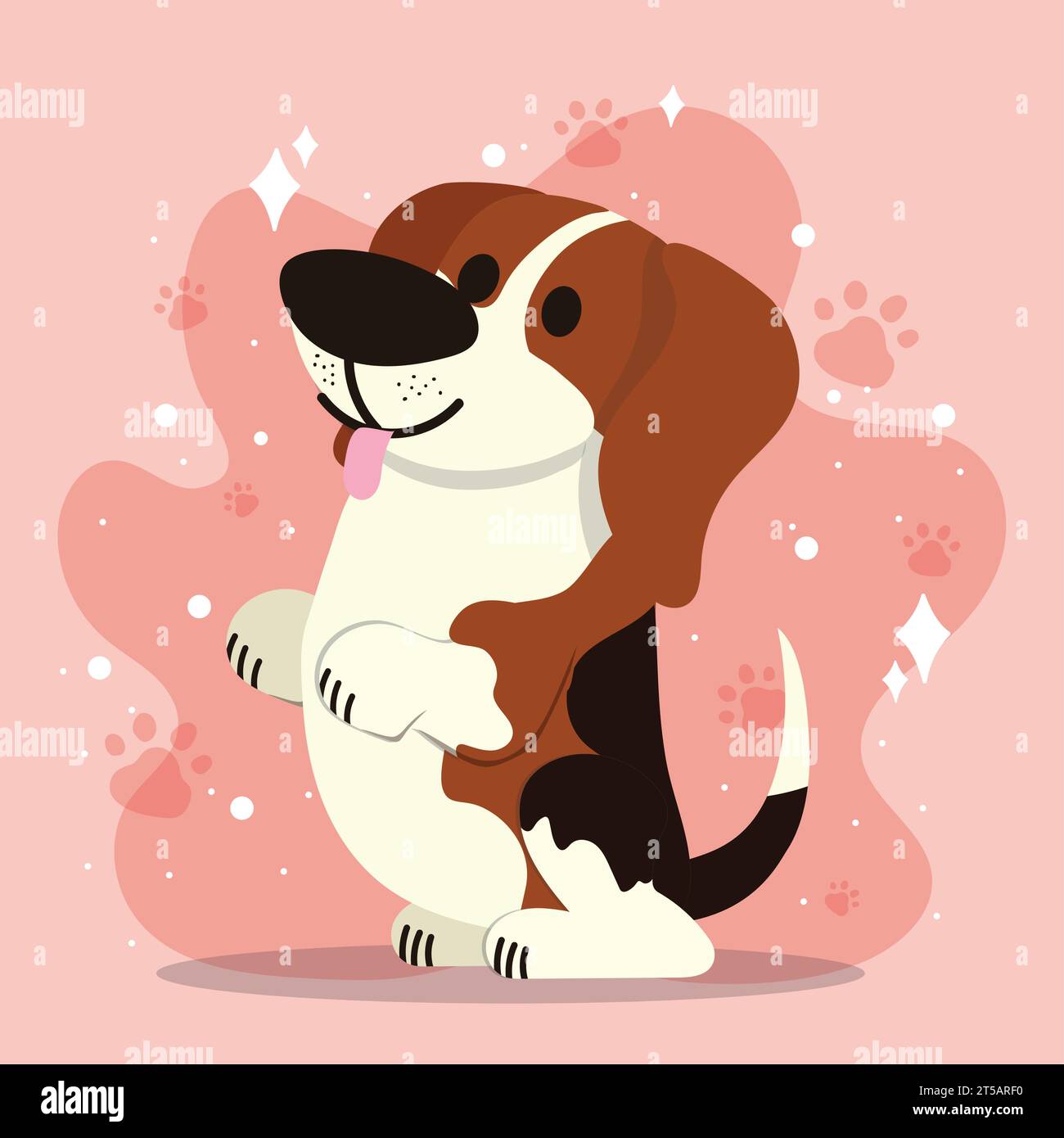 Cute happy beagle dog cartoon character Vector Stock Vector Image & Art