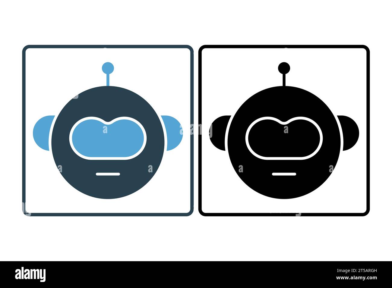 robot head icon. icon related to device, artificial intelligence. solid icon style. simple vector design editable Stock Vector