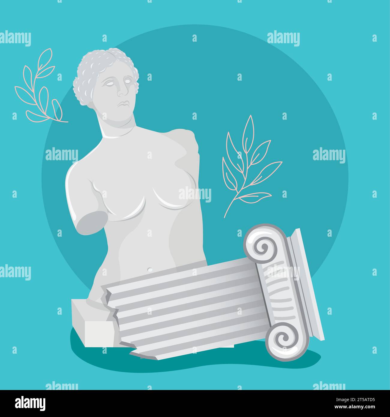 Isolated greek sculpture icon Flat design Vector Stock Vector Image