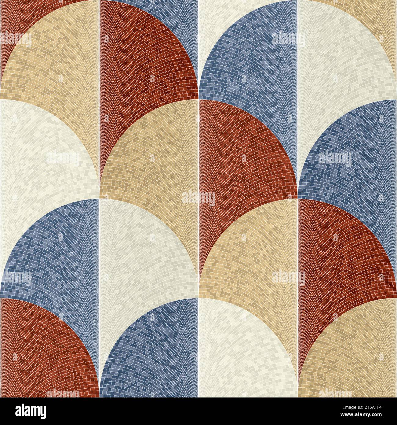 Mosaic tiles seamless pattern template, vector illustration Stock Vector
