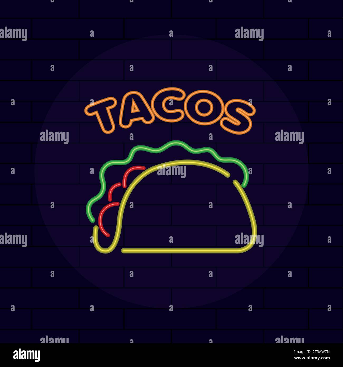 Isolated taco neon icon Fast food menu Vector Stock Vector Image & Art ...