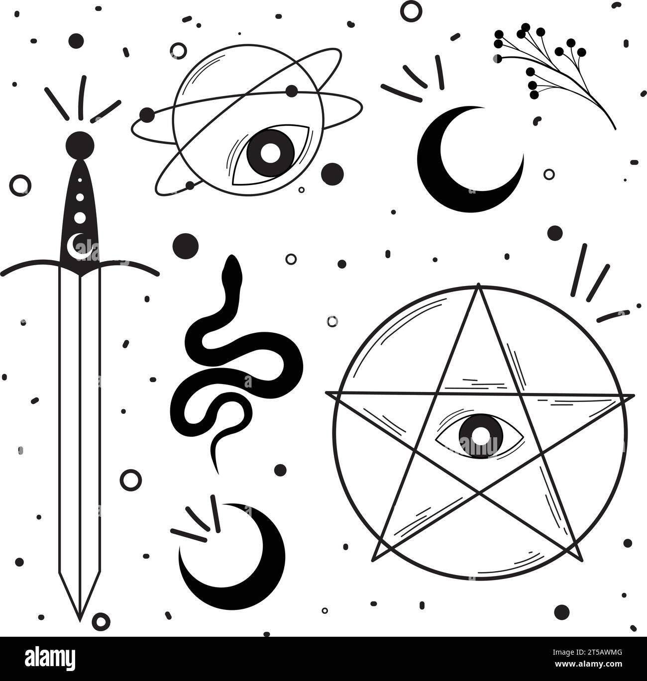 Seamless pattern background with esoterism icons Vector Stock Vector
