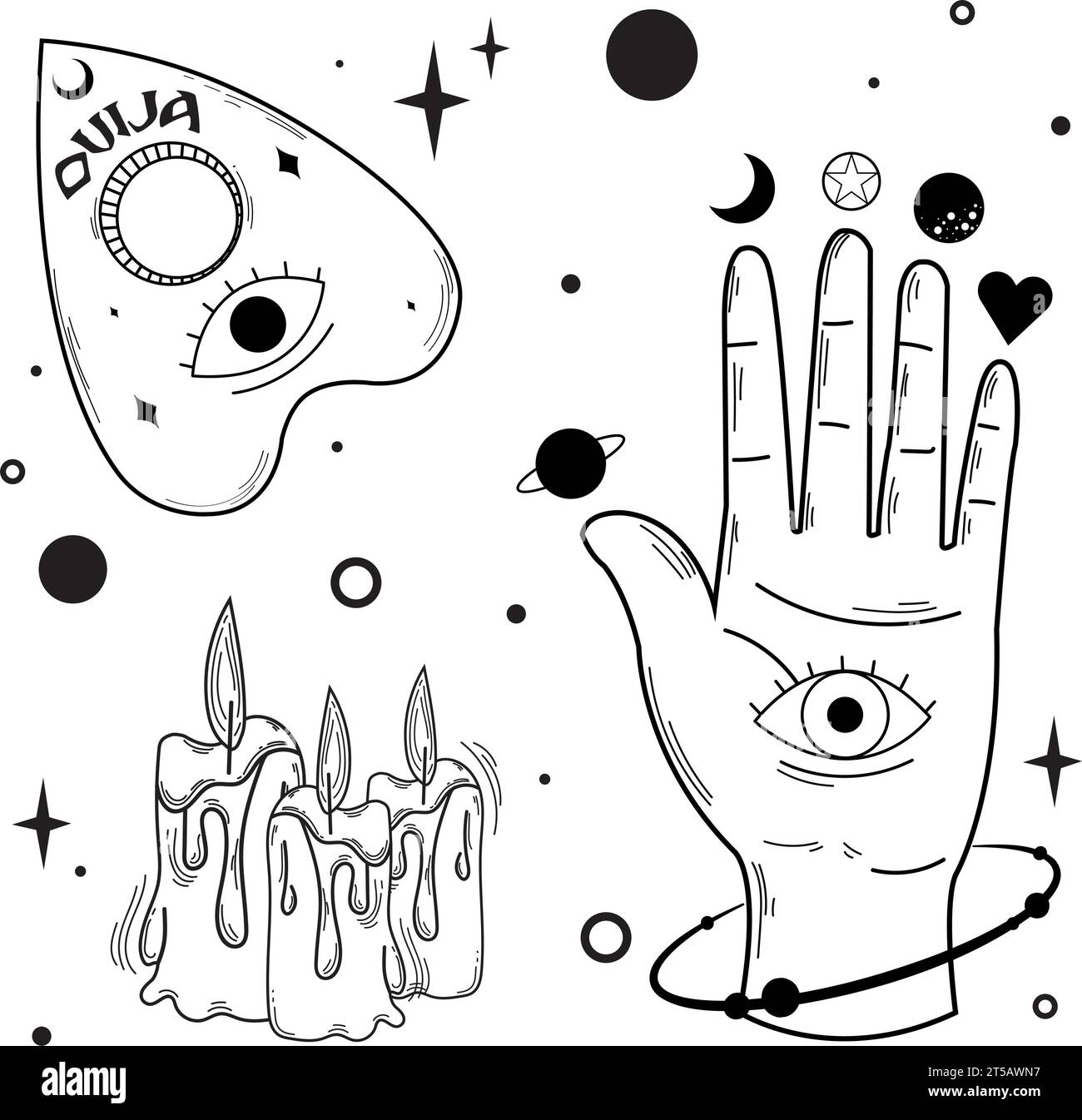 Seamless pattern background with esoterism icons Vector Stock Vector