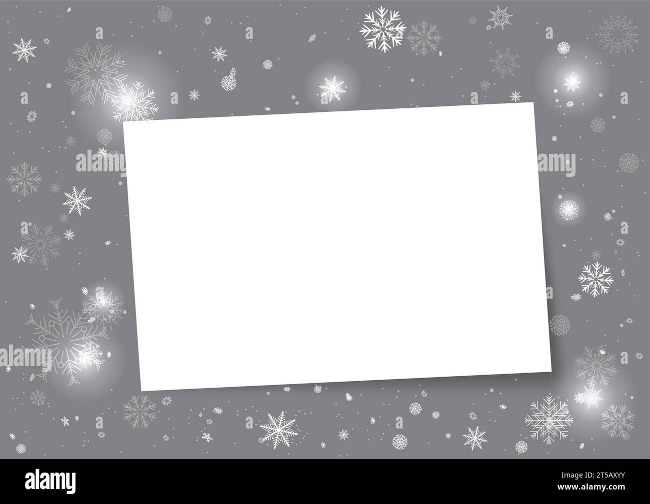 Christmas paper message template with snowfall Stock Vector