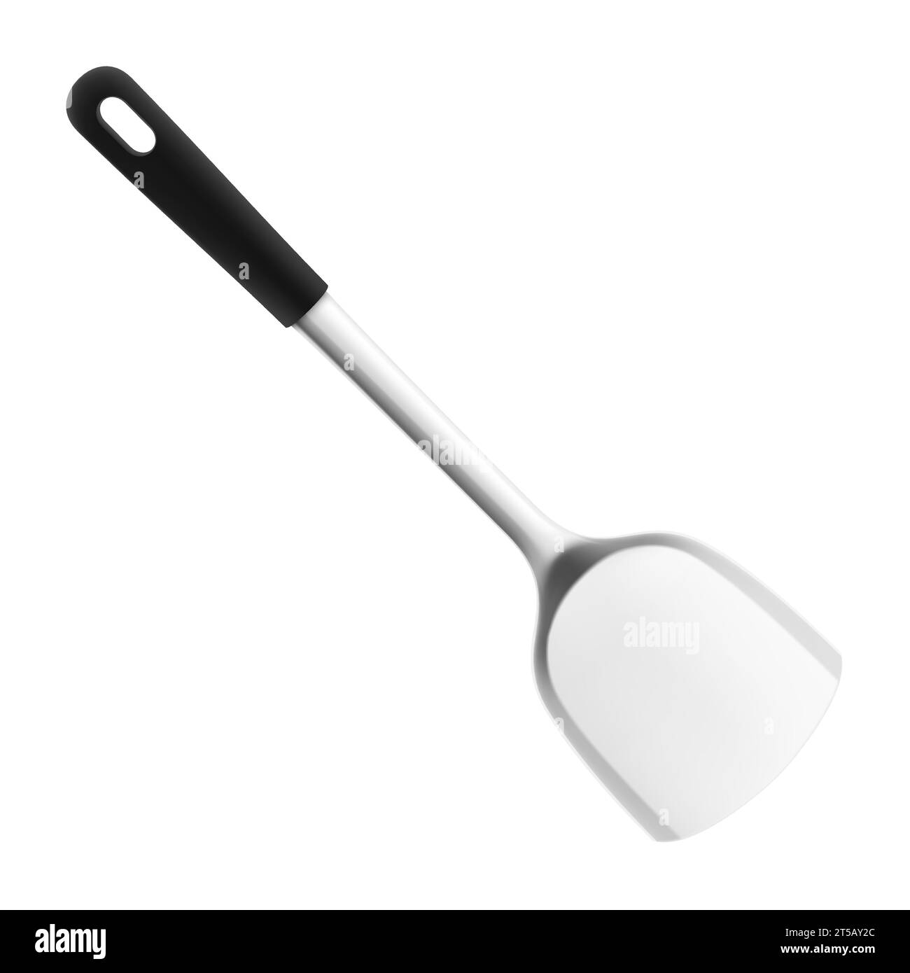 Kitchen Spatula Stainless steel isolated on white background. A silver