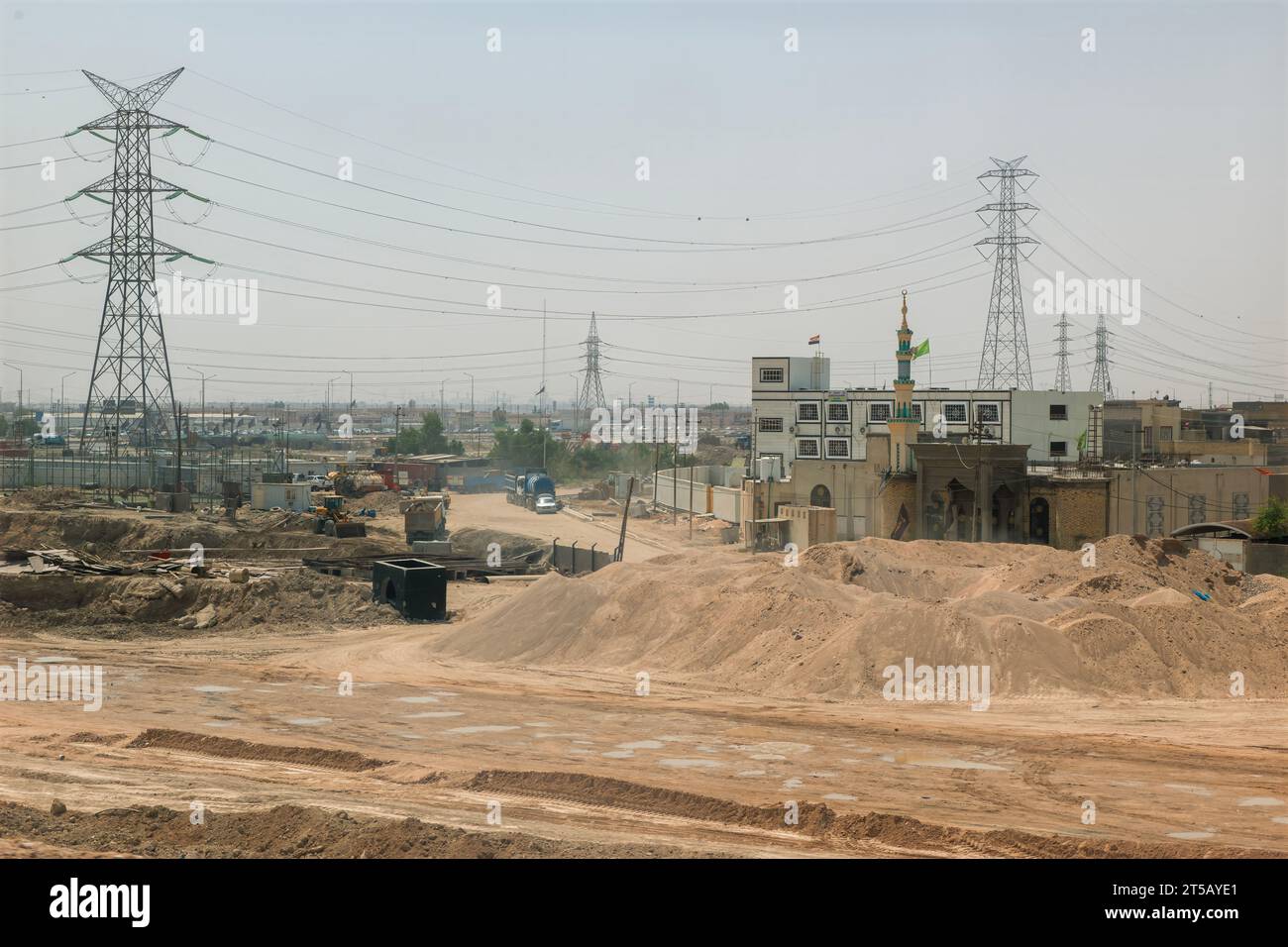 Highway construction near Basra Stock Photo