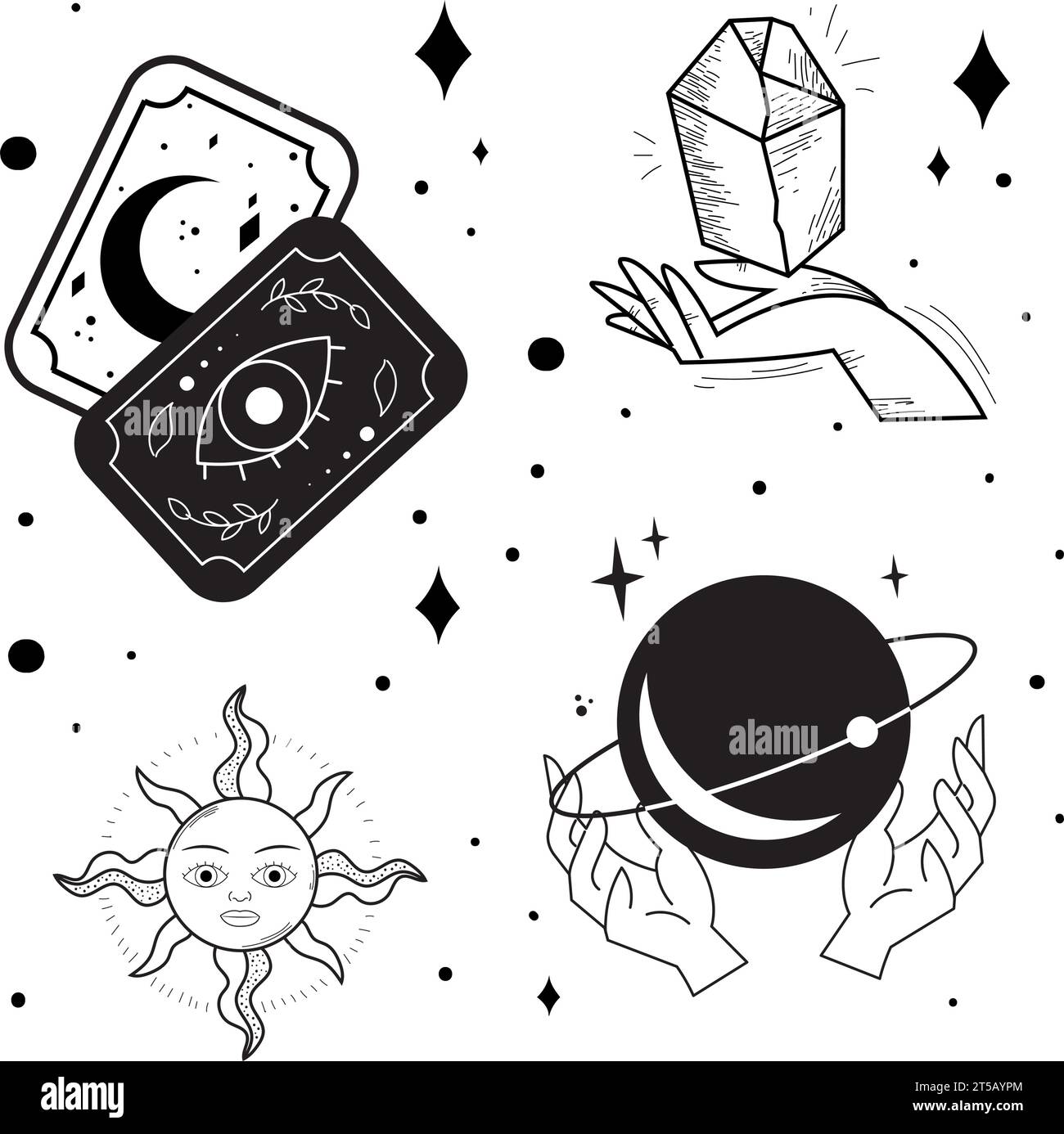 Seamless pattern background with esoterism icons Vector Stock Vector
