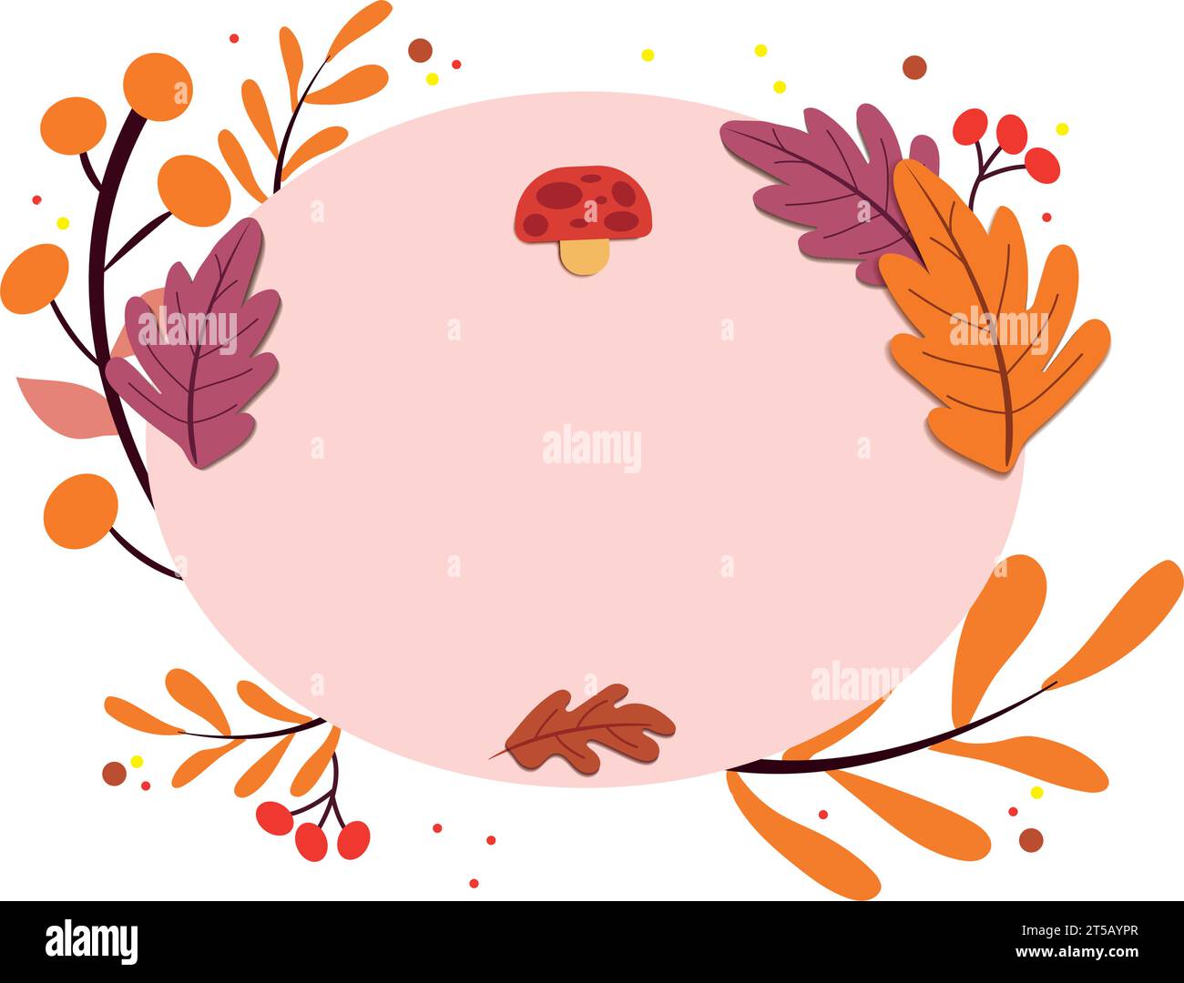 Empty autumn lettering with fall leaves Vector Stock Vector Image & Art ...