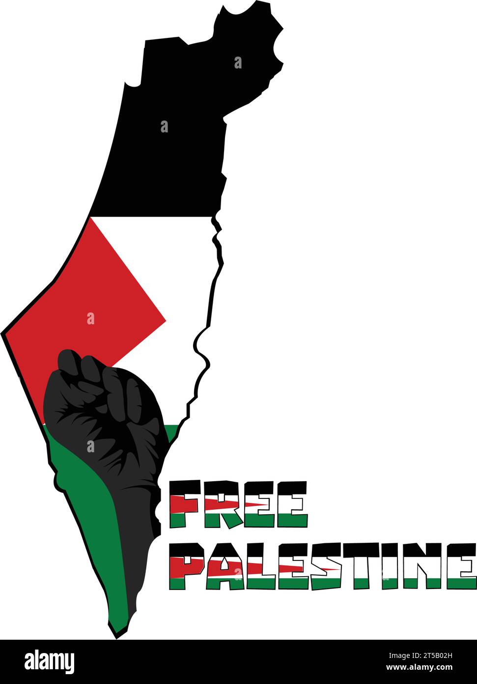 Palestine Flag With A Hand Stock Vector