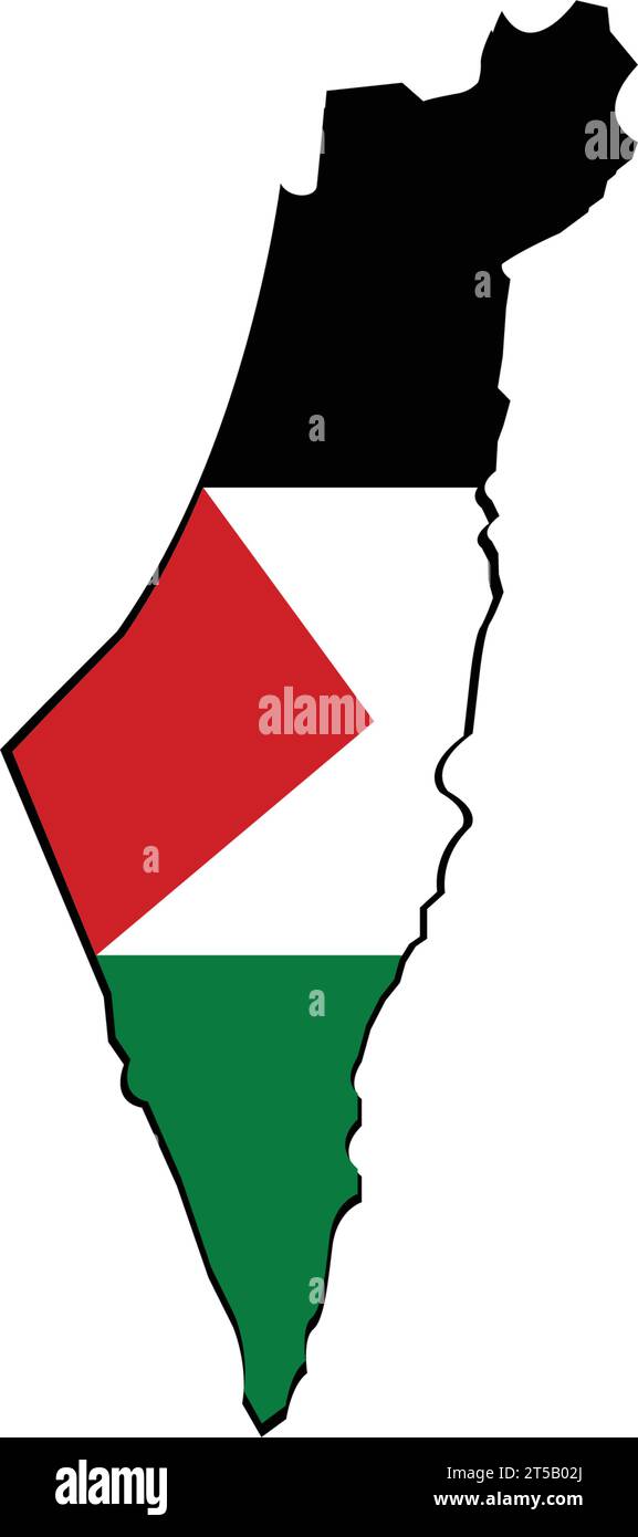 Palestine Map With Flag Vector Stock Vector
