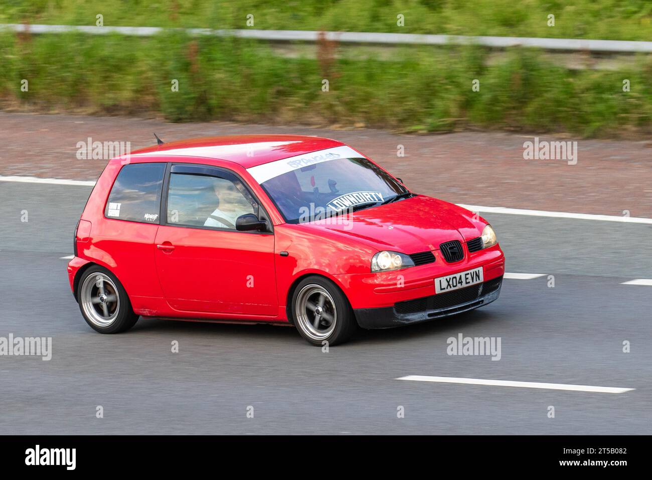 2004 Red Seat Arosa S Mpi Car Hatchback Petrol 998 cc. SEAT Arosa (Typ 6H) also called Volkswagen Lupo, a city car manufactured by the Spanish automaker SEAT from 1997 to 2004; Stock Photo