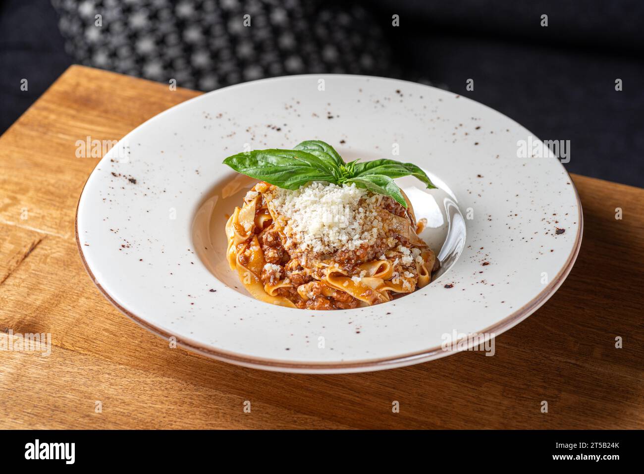 spaghetti bolognese with ragout sauce and parmesan cheese. Healthy food ...