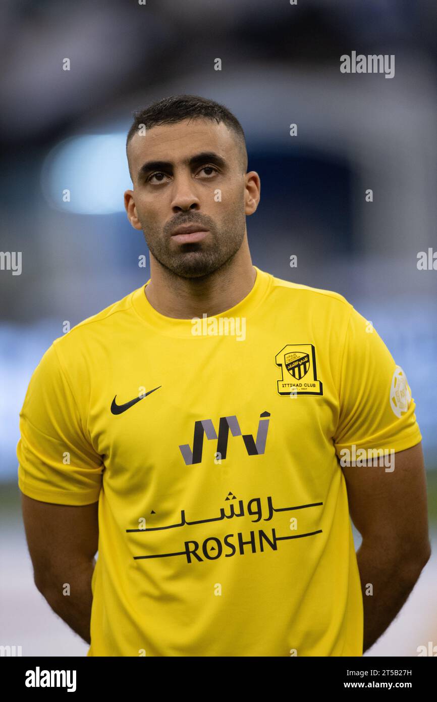 Abderrazak Hamdallah of Al Ittihad FC during their Match Day 12 of the SAFF Roshn Saudi Pro League 2023-24 between Al Shabab FC and Al Ittihad FC at King Fahd International Stadium on November 3, 2023 in Riyadh, Saudi Arabia. Photo by Victor Fraile / Power Sport Images Credit: Power Sport Images Ltd/Alamy Live News Stock Photo