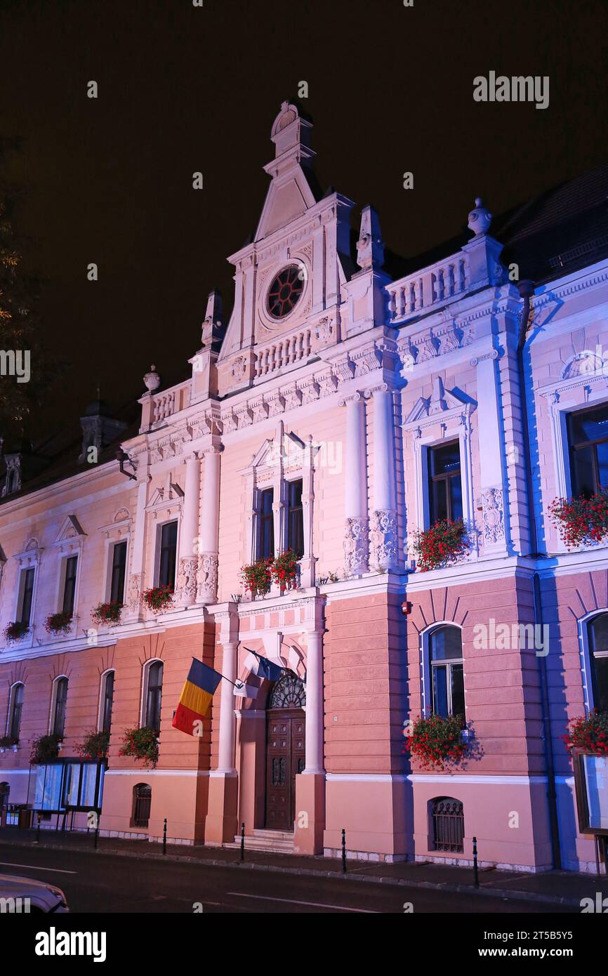 City Hall and Mayor's Office (west facade), Bulevardul Eroilor, Braşov, Braşov County, Transylvania, Romania, Europe Stock Photo