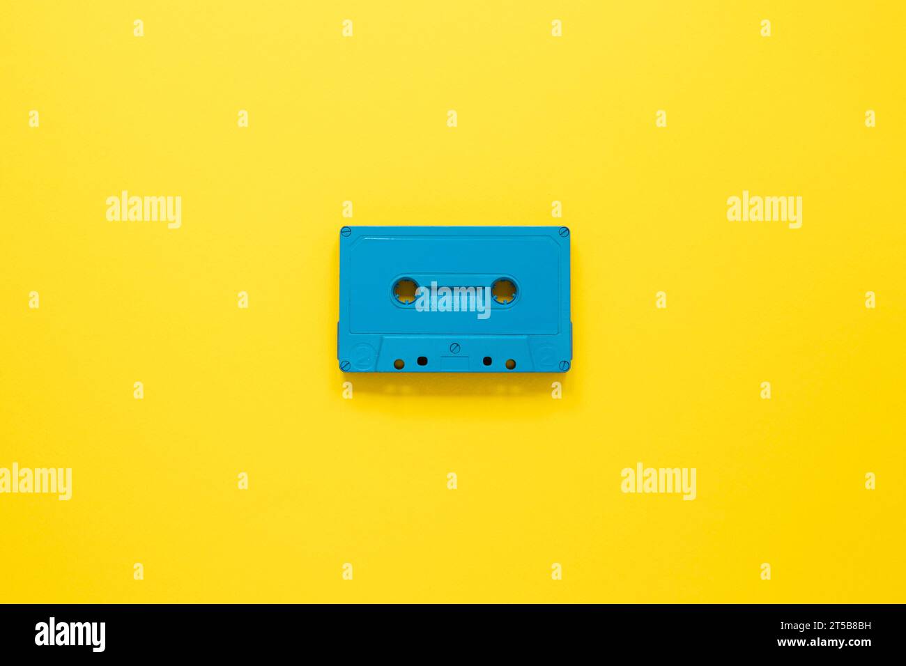 Yellow Vintage Audio Cassette Yellow Background Illustration Stock