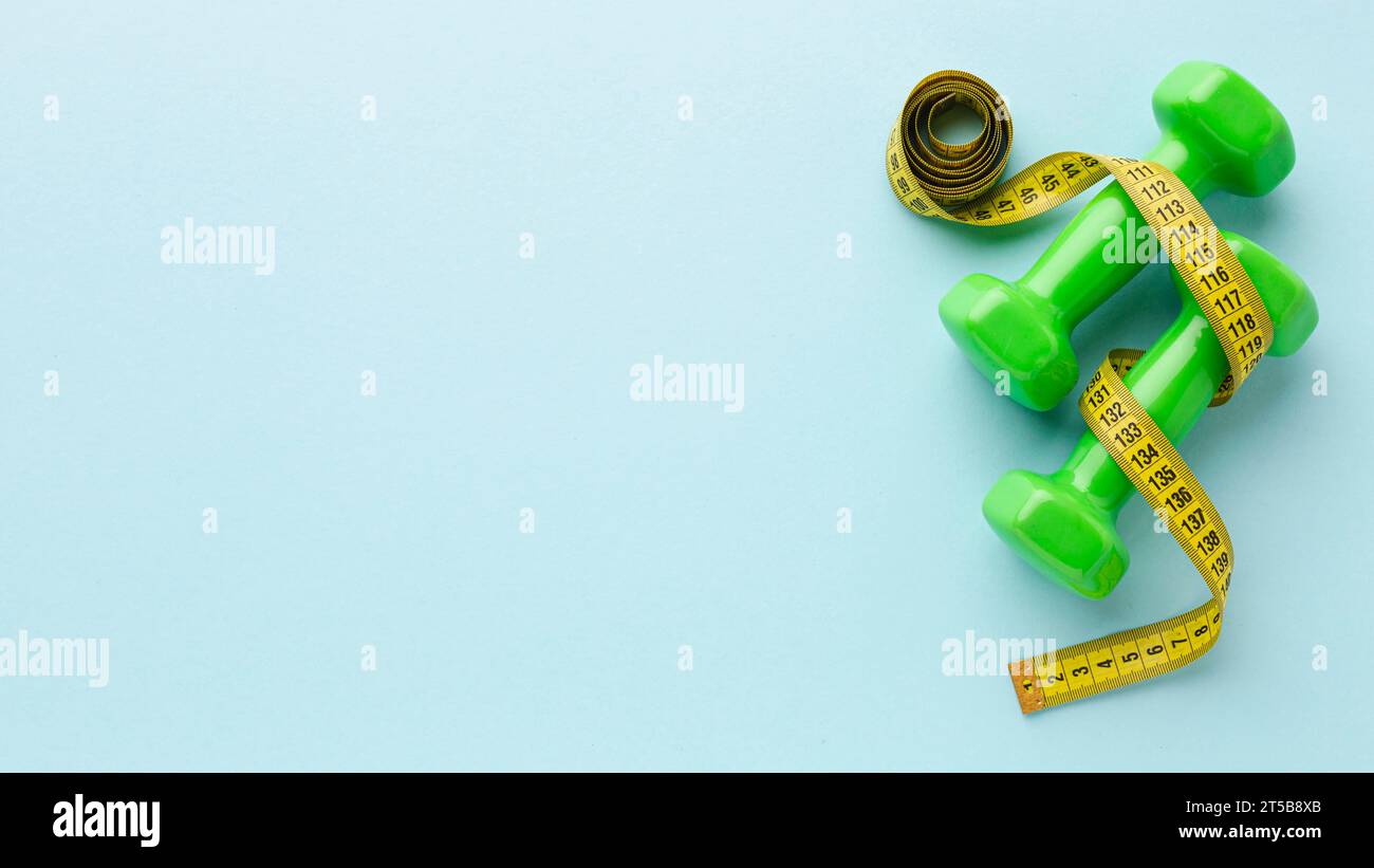 Top view weights meter with copy space Stock Photo - Alamy