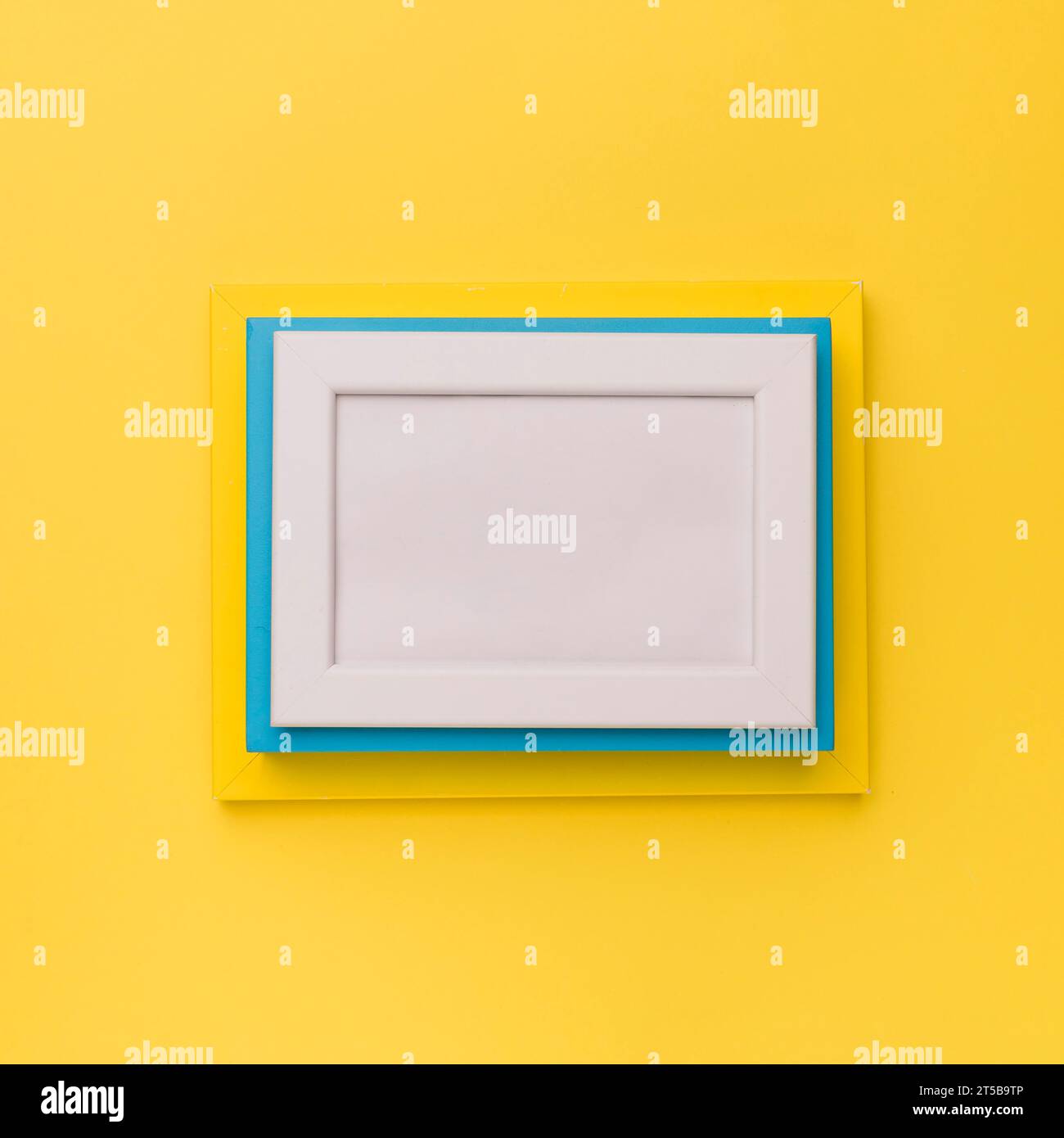 Colorful frames yellow background Stock Photo - Alamy