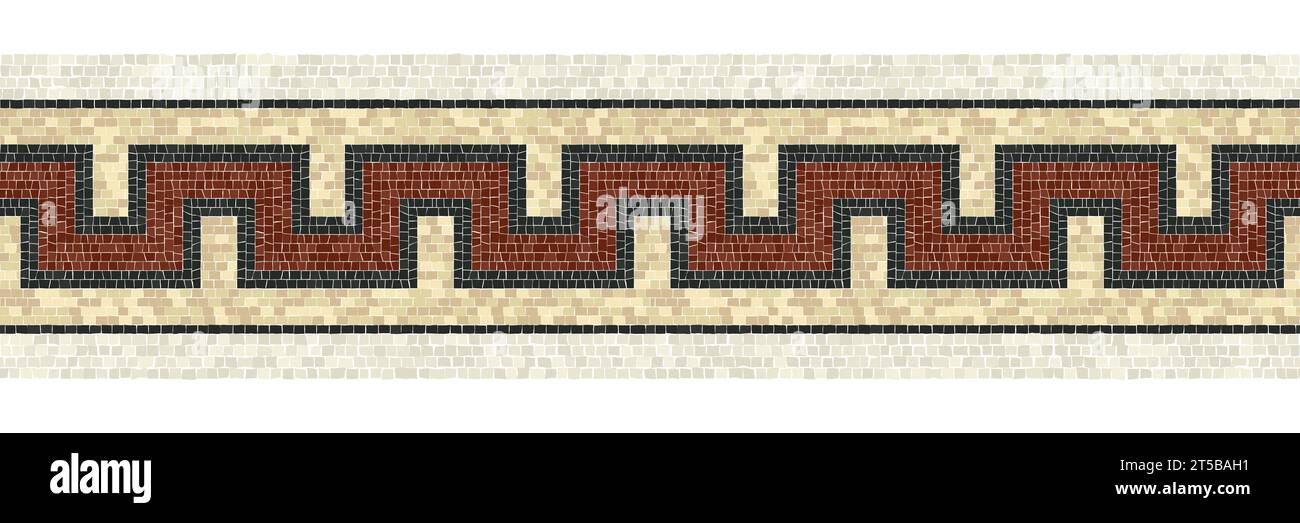 Horizontal border mosaic tiles, vector pattern Stock Photo - Alamy