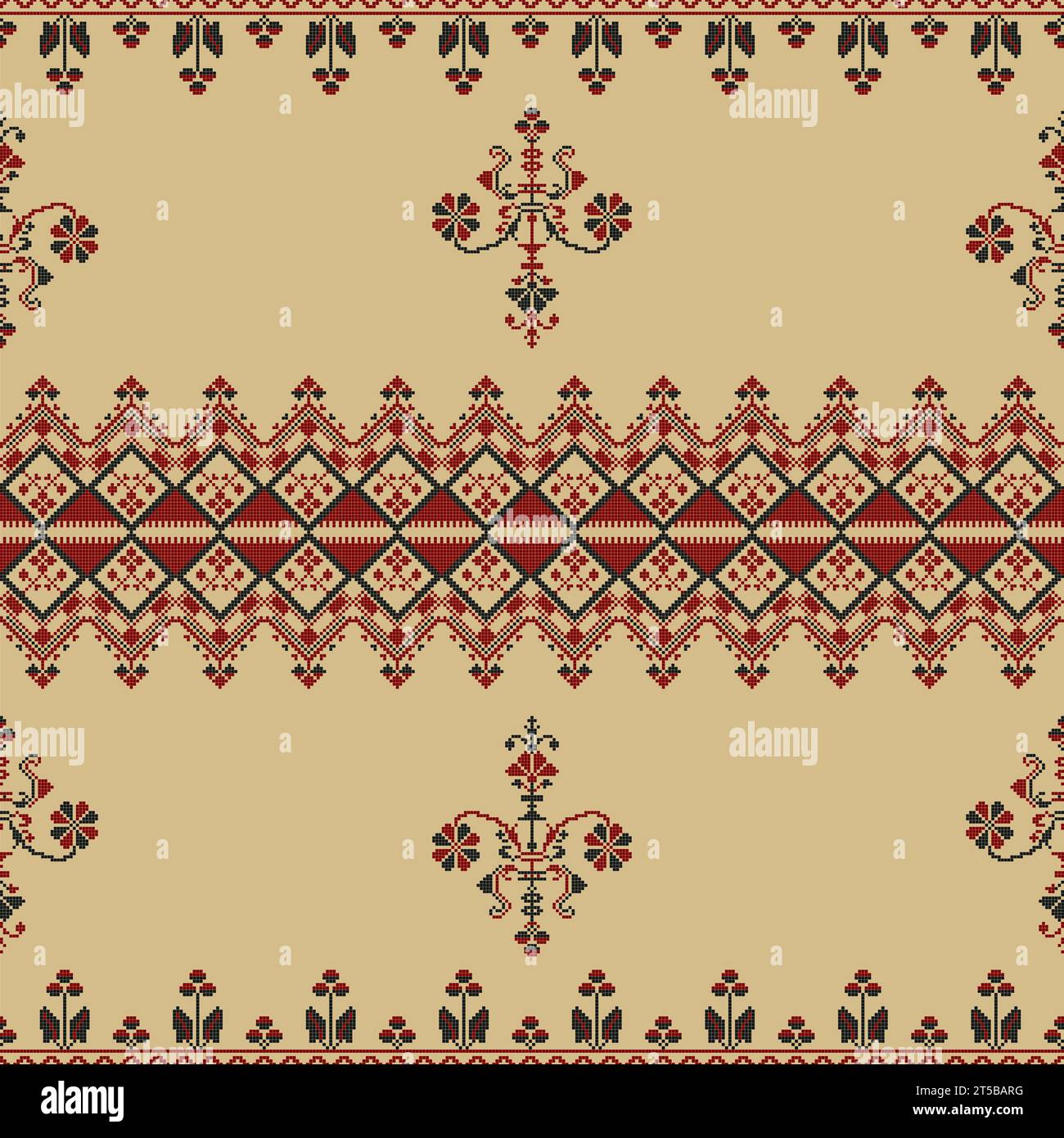 Traditional Polish embroidery vector pattern Stock Photo Alamy