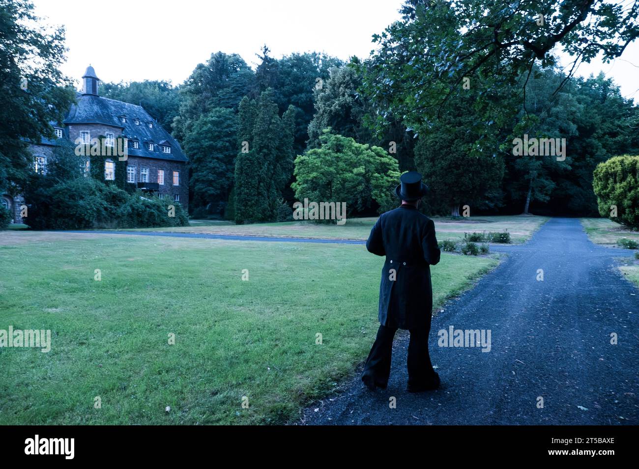 Wandering journeyman in the park after visiting an acquaintance in Siegburg, Germany Stock Photo