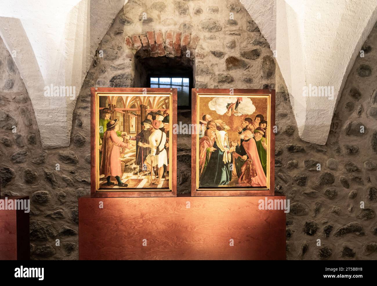 Augustinian Abbey of Neustift. Interior room of the famous Abbey Museum ...