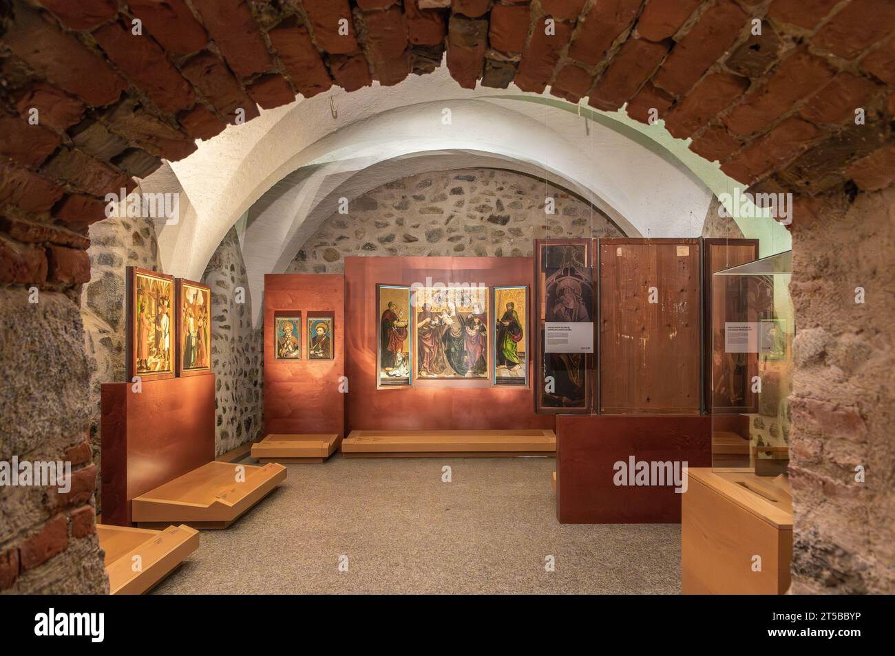 Augustinian Abbey of Neustift. Interior room of the famous Abbey Museum ...