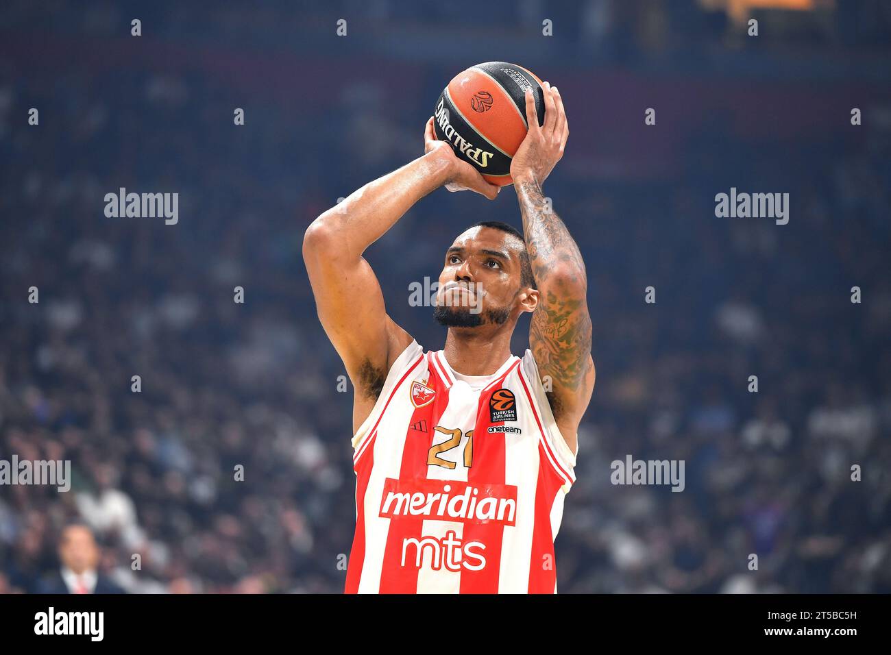 belgrade-serbia-26-october-2023-joel-bolomboy-of-crvena-zvezda-meridianbet-belgrade-performs-a-free-throw-during-the-20232024-turkish-airlines-euroleague-round-5-match-between-partizan-mozzart-bet-belgrade-and-crvena-zvezda-meridianbet-belgrade-at-stark-arena-in-belgrade-serbia-october-26-2023-credit-nikola-krsticalamy-2T5BC5H.jpg