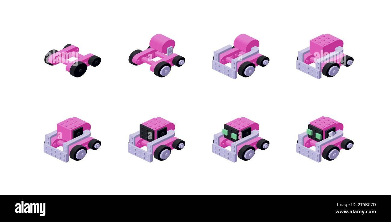 Step-by-step instructions for assembling a cute robot. Vector Stock ...