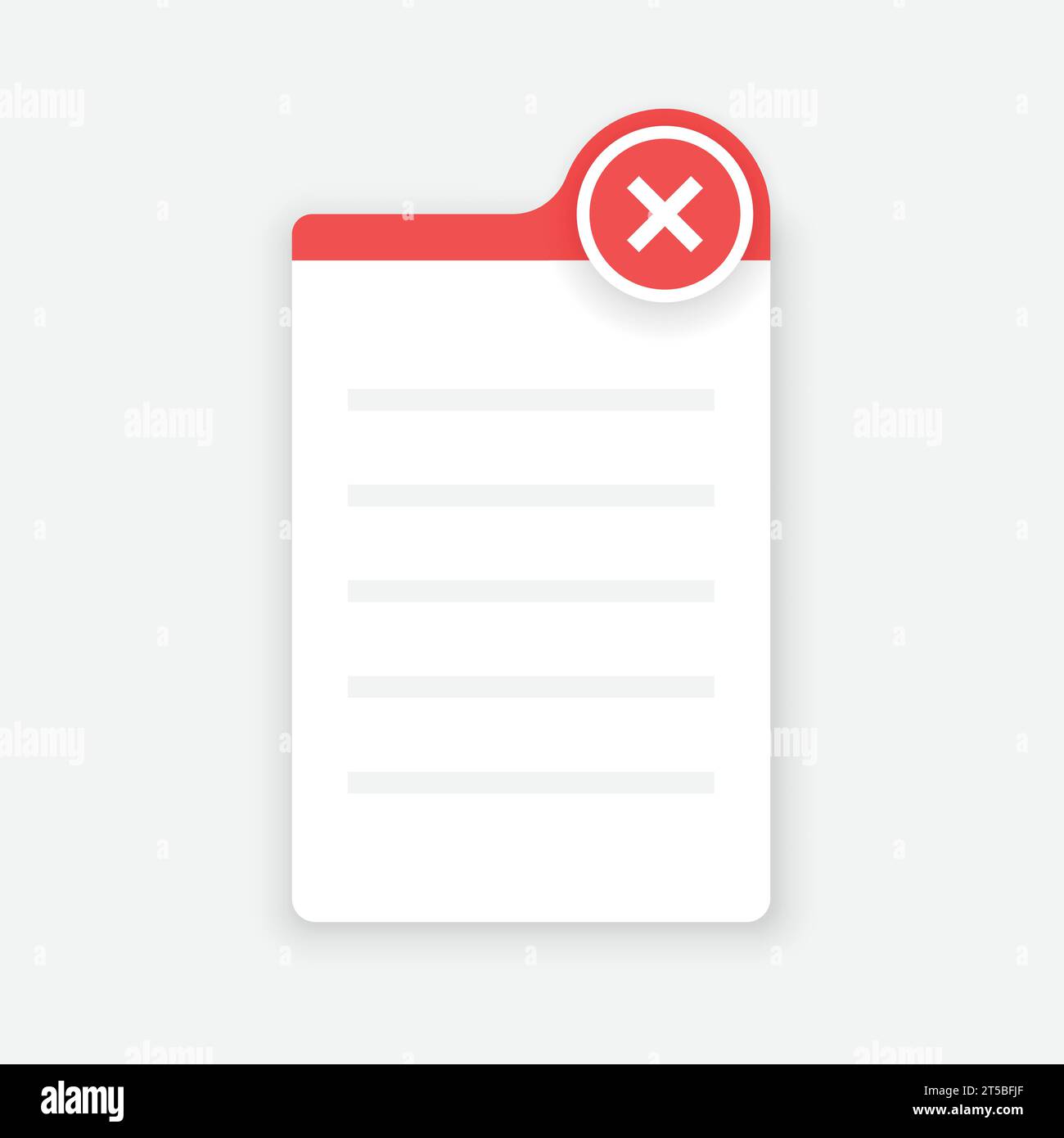 Negative list or planning icon in flat style. Paper sheet with cons ...