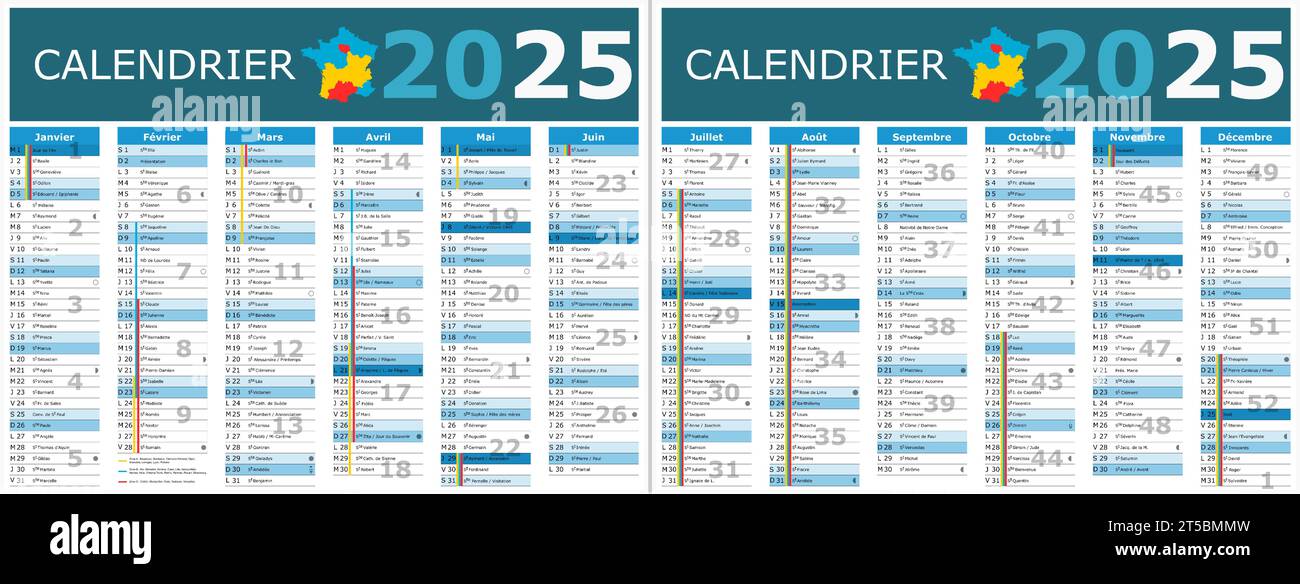 french 2025 calendar with saints and holidays Stock Vector Image & Art Alamy