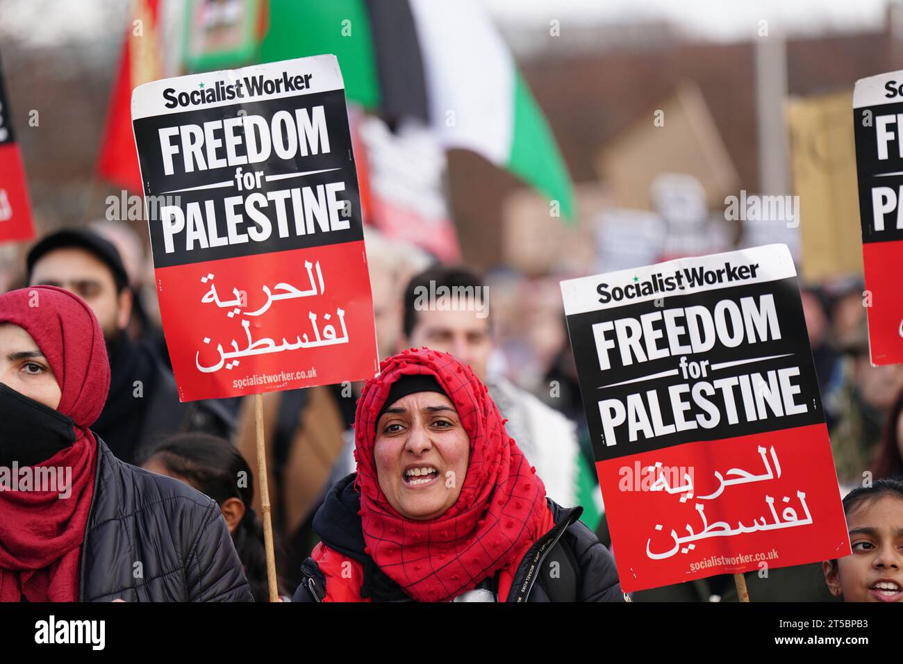People take part in a Scottish Palestinian Solidarity Campaign protest