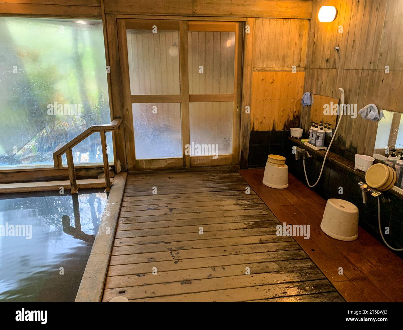 Japan, Kyushu. An Onsen Hot Spring Bathing Facility. Stock Photo