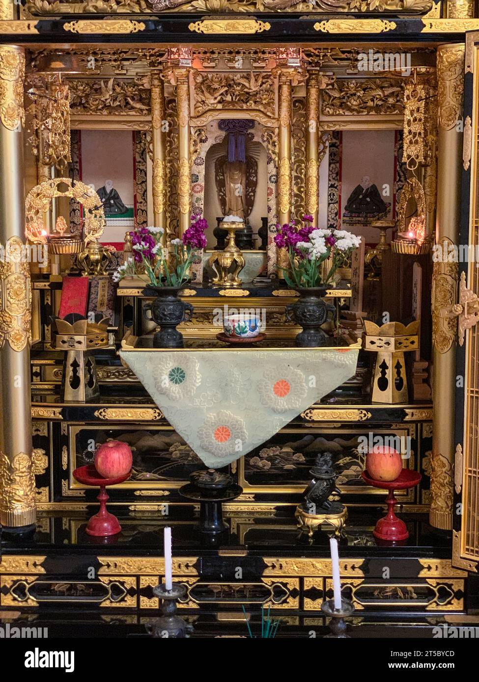 Japan, Kyushu, BungoTakada. Family Altar Honoring Ancestors. Oita