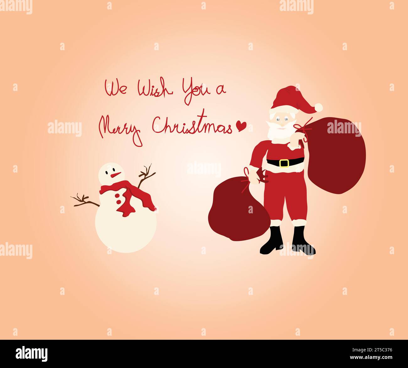 Christmas vectors for Santa Claus with gift bags and snowman with “We ...