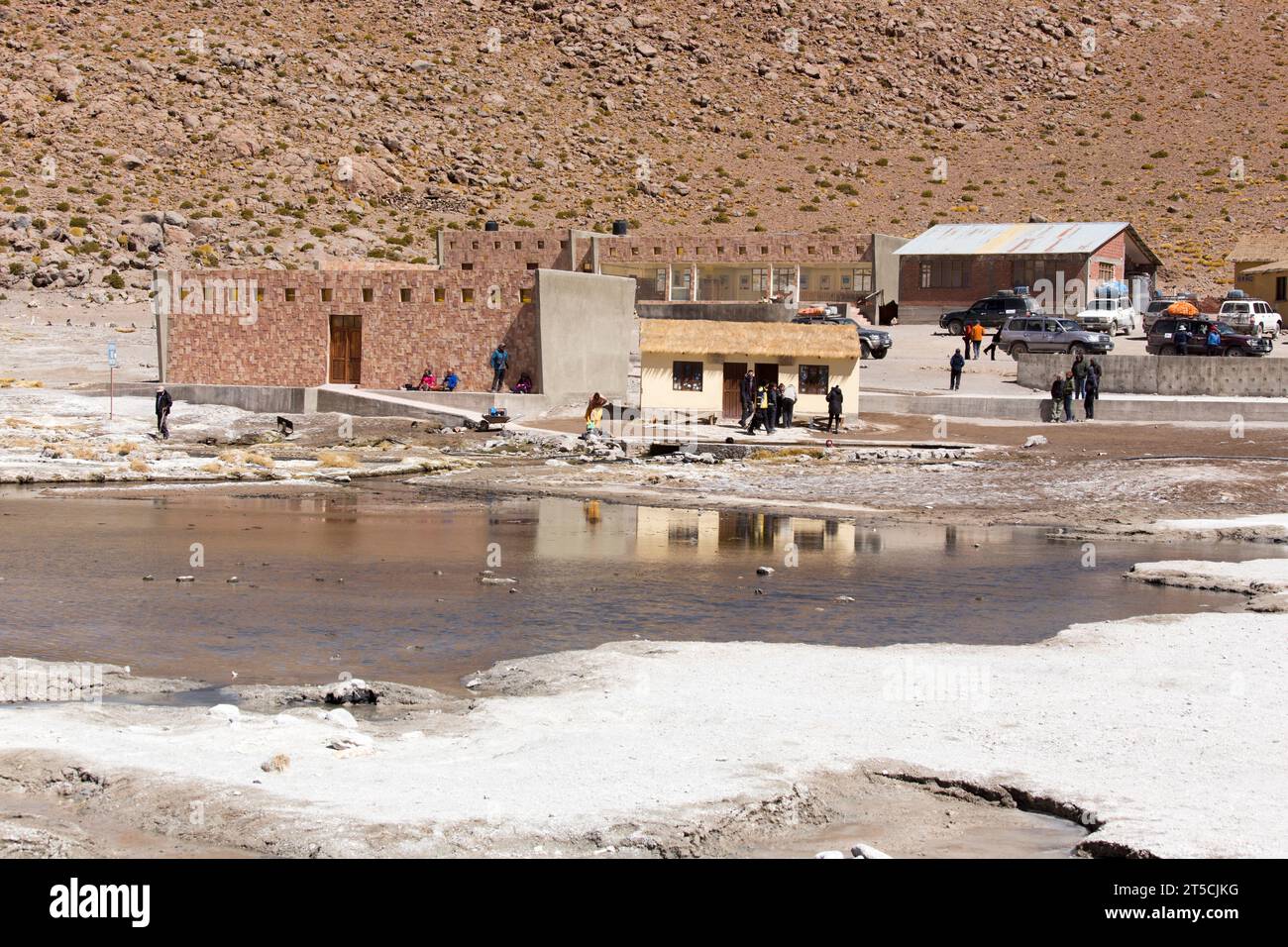 Potosi, Bolivia - August 18, 2019: view of Polques Hot Springs Stock Photo