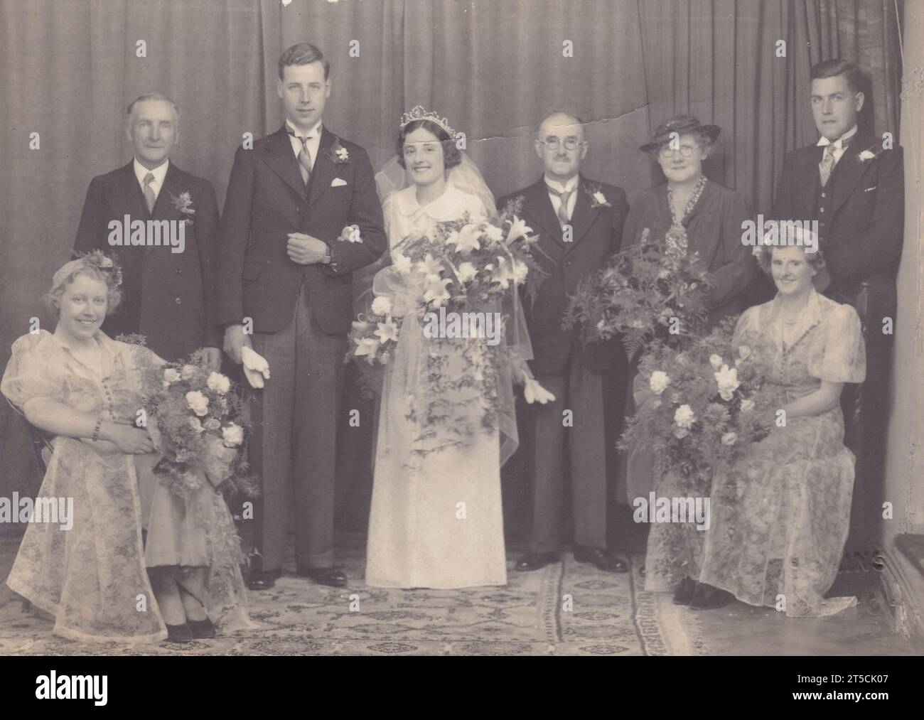 Vintage black and white wedding photo 1930s / 1940s? Stock Photo