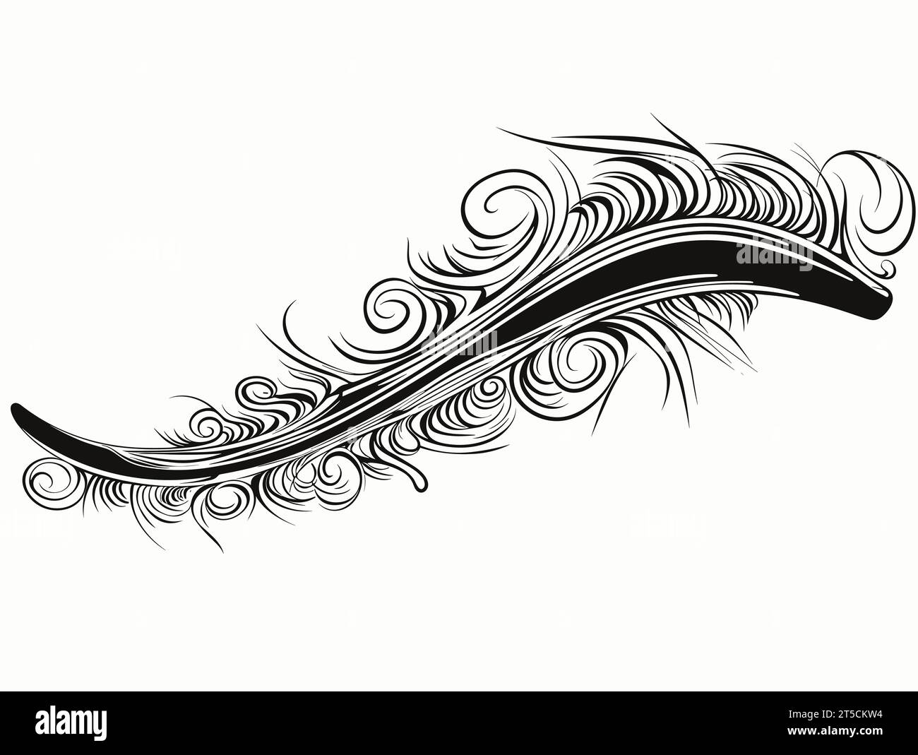 Drawing of vector illustration of a toothbrush illustration separated, sweeping overdrawn lines. Stock Vector